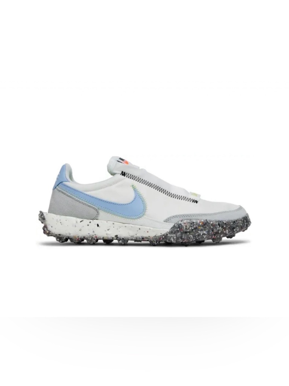 Nike Waffle Race Crater Sneakers in Summit White Aluminum